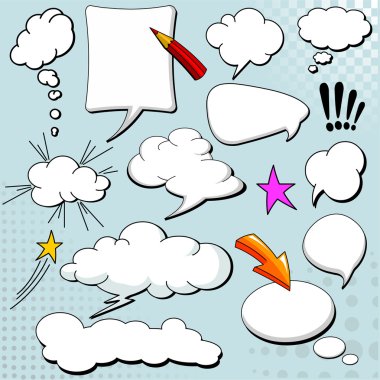 Comics style speech bubbles clipart