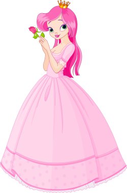 Beautiful princess with rose clipart