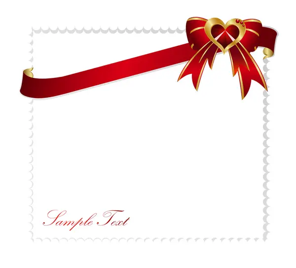 Holiday red bow isolated and paper — Stock Vector