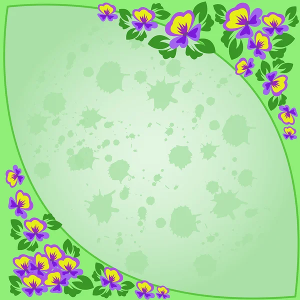 Zöld virágos keret — Stock Vector