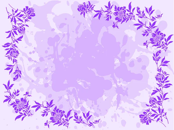Quadro floral de lilás — Vetor de Stock