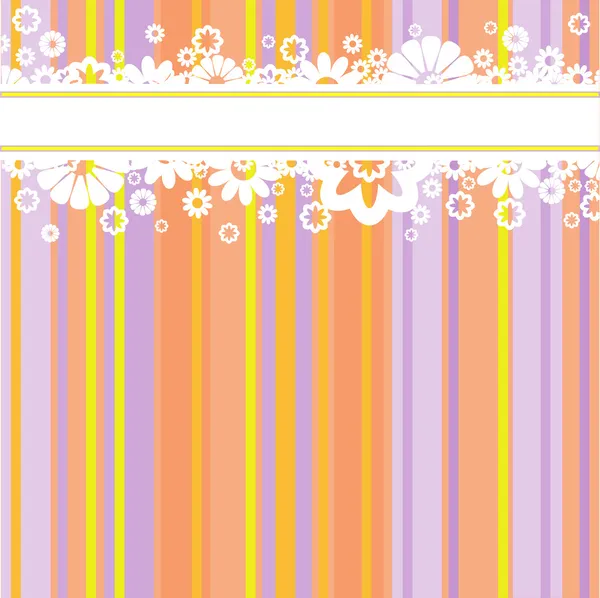 stock vector White flowers on colored strips