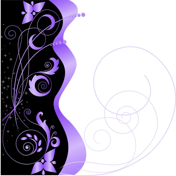 Étoiles et motif floral — Image vectorielle