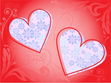 Frame of two hearts clipart