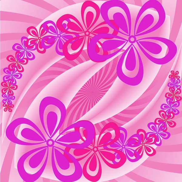 Fleurs roses et violettes — Image vectorielle