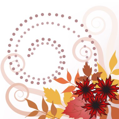 Autumn leaves with curls clipart