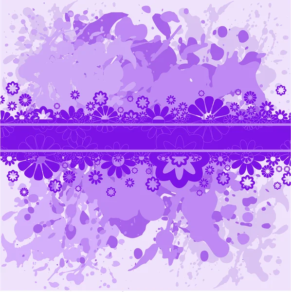 Fondo violeta con flores lila — Vector de stock