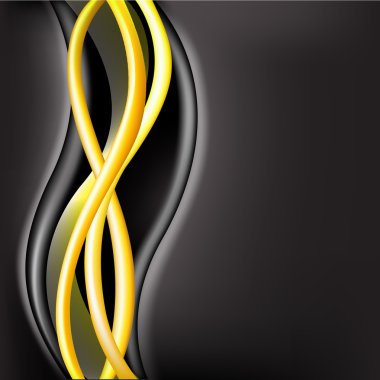 Yellow wave on a black background clipart