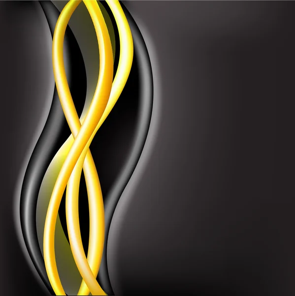 Onde jaune sur fond noir — Image vectorielle