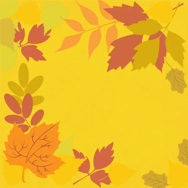 stock vector Yellow background with leaves