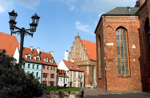 Riga régi város építészet — Stock Fotó