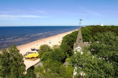 View from above on Jurmala beach clipart