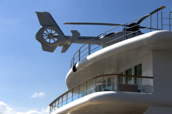 stock image Helicopter of a private yacht