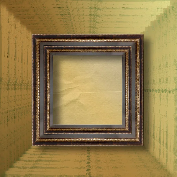 Oude kamer, grunge interieur met frames — Stockfoto