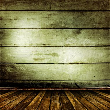 Old room with old wooden walls clipart