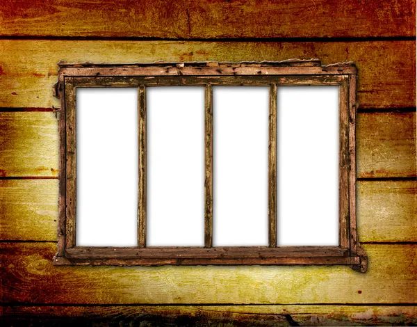 Altes Fenster an der antiken Wand — Stockfoto