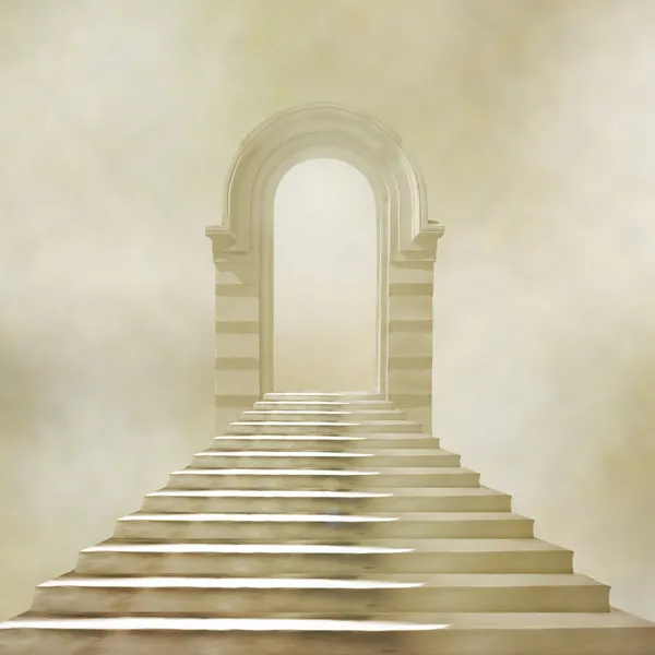 The old stone building with staircase — Stock Photo, Image