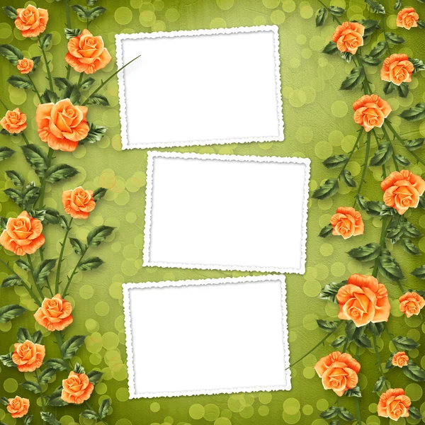 Grunge papír s obraz růže — Stock fotografie