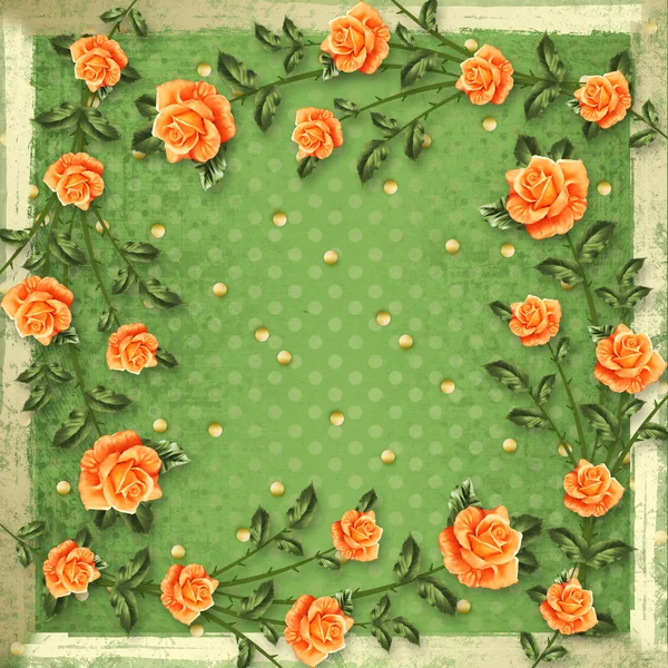 Grunge papír s obraz růže — Stock fotografie