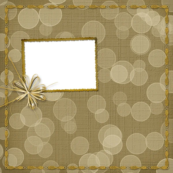 Frame for invitation with bow — Stock Photo, Image