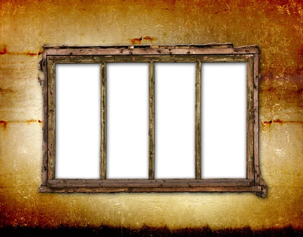 Старе вікно на антикварній стіні — стокове фото