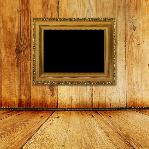 Oude kamer, grunge interieur met frame — Stockfoto