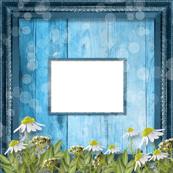 Grunge frame with bunch of flower — Stock Photo, Image