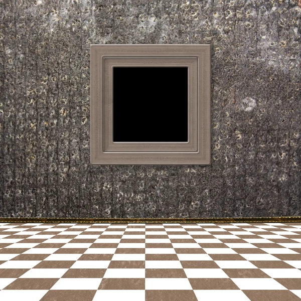 Alter Raum, Grunge-Interieur mit Rahmen — Stockfoto