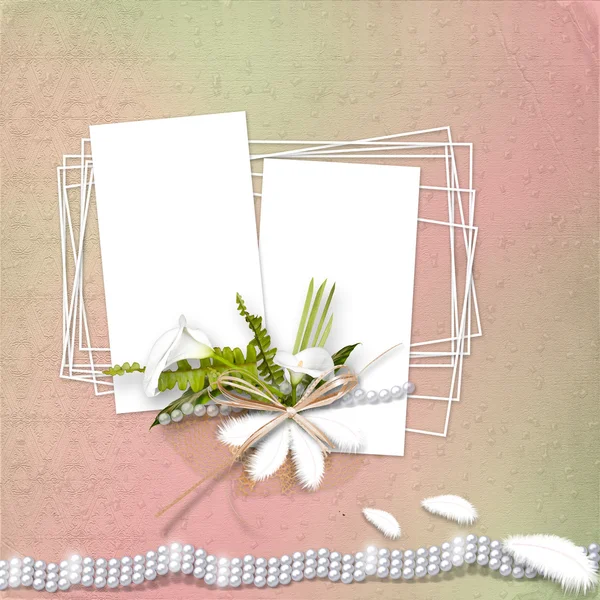 Картка на ювілей з квітами — стокове фото