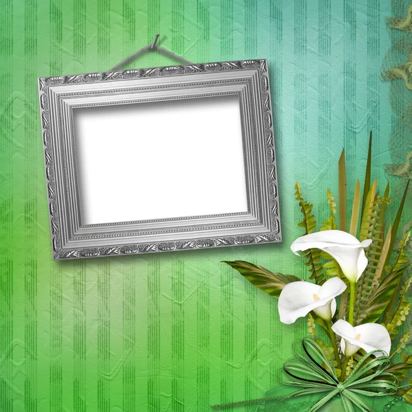 Grunge frame with bunch of flower — Stock Photo, Image