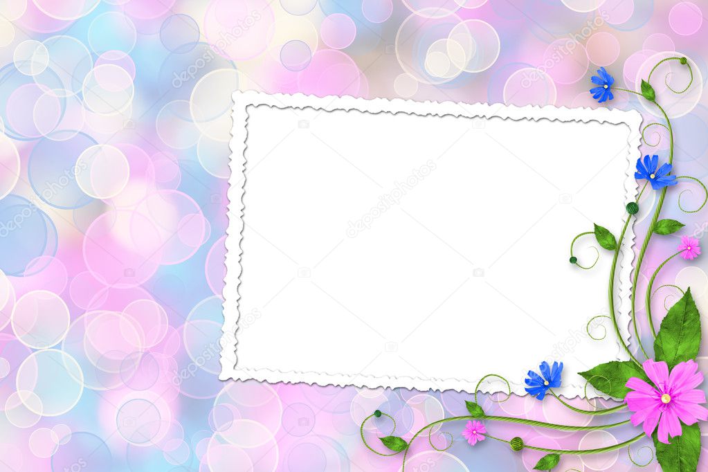 Card on the multicolored background
