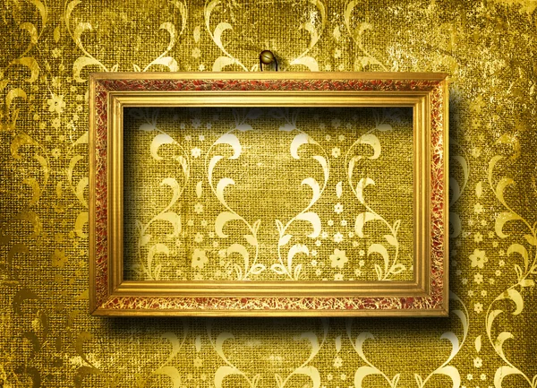 Old gold frame Victorian style — Stock Photo, Image