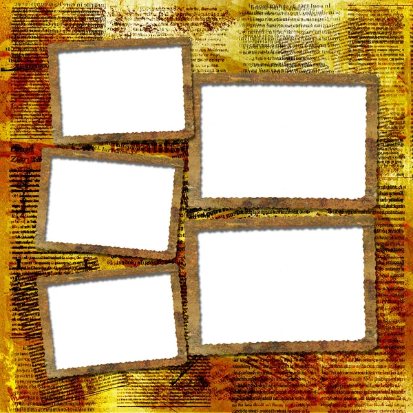Grunge frames on the newspaper background — Stock Photo, Image