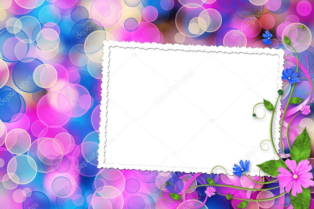 Card on the multicolored background