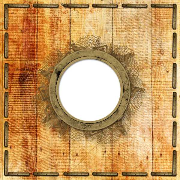 Grunge-Rahmen auf dem Holzgrund — Stockfoto