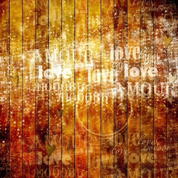 Grunge parede de madeira com letras — Fotografia de Stock
