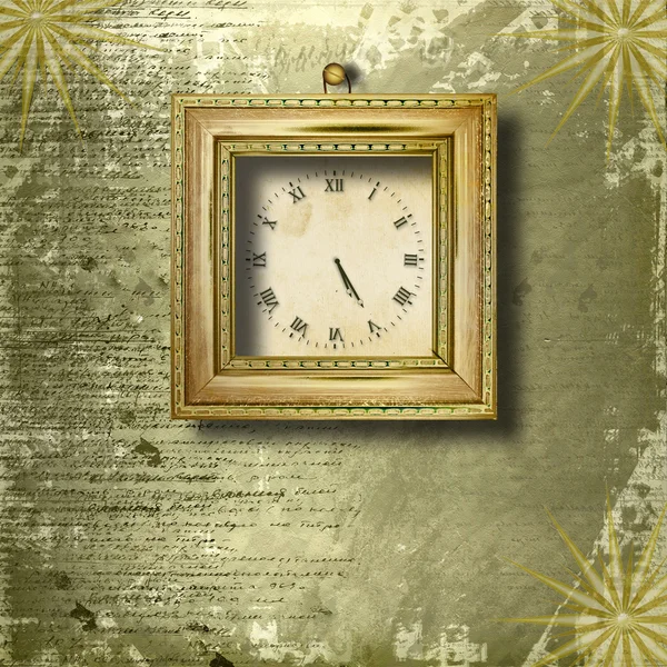 Antieke clock gezicht met frame — Stockfoto