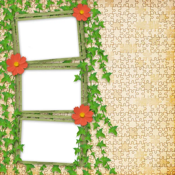 Grunge paper frames in scrapbooking style — Stock Photo, Image