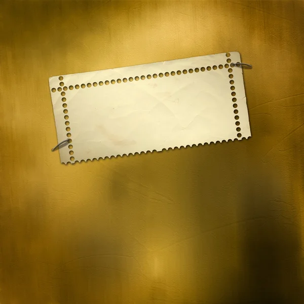 Отчужденный золотой лист для объявления — стоковое фото