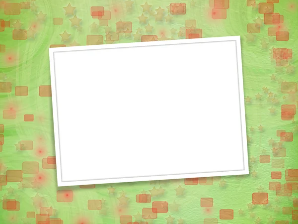Groene achtergrond met frame voor groeten of uitnodigingen met ster — Stockfoto