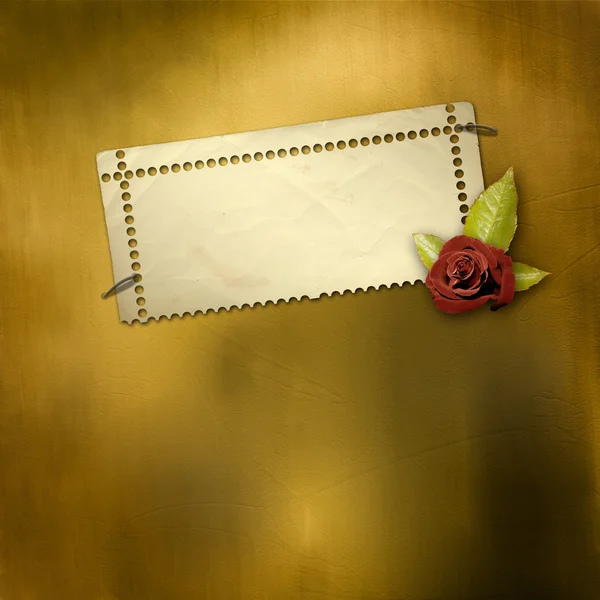 Carta d'oro alienata per annuncio sullo sfondo astratto — Foto Stock