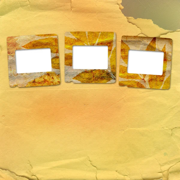 Old grunge frames on the abstract paper background — Stock Photo, Image