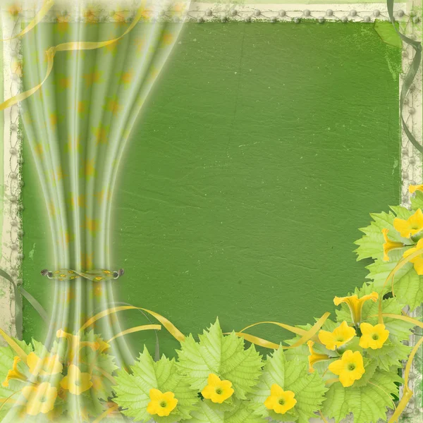 Grunge kağıt çiçekler kabaklar ve şeritleri için tasarım — Stok fotoğraf