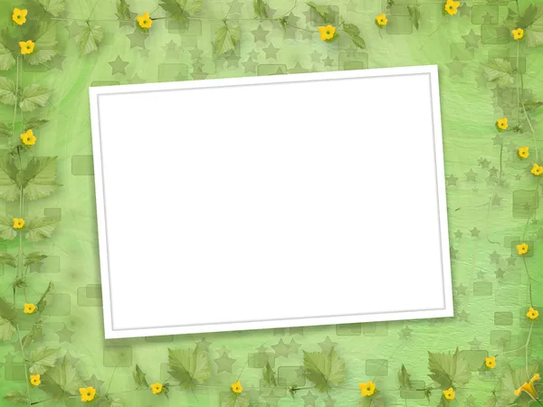 Grunge χαρτί πλαίσια με λουλούδια κολοκύθες στο αφηρημένο αστέρια — Φωτογραφία Αρχείου