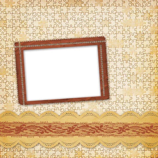 Vintage album with frame and ornate lace — Stock Photo, Image