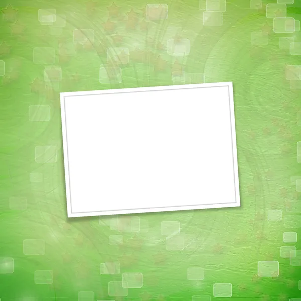 挨拶または星と招待状の緑の背景 — ストック写真