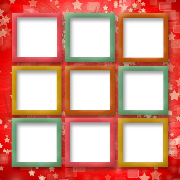 Multicoloured backdrop for greetings or invitations with frames — Stock Photo, Image