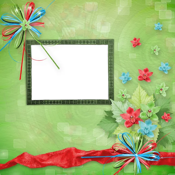 招待状や蘭の束とお祝いカード — ストック写真