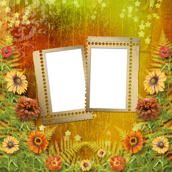 Cartão multicolorido para saudações ou convites com molho de fl — Fotografia de Stock