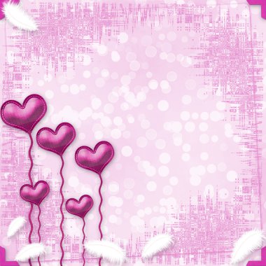 Greeting Card to St. Valentine's Day with hearts clipart